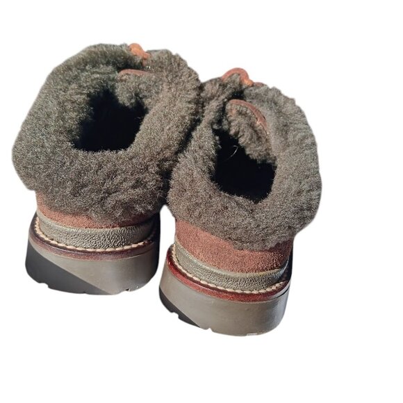 L.L.Bean Women’s Suede Casual Winter Ankle Boots Size 8 Brown Shearling Lined - Picture 13 of 14